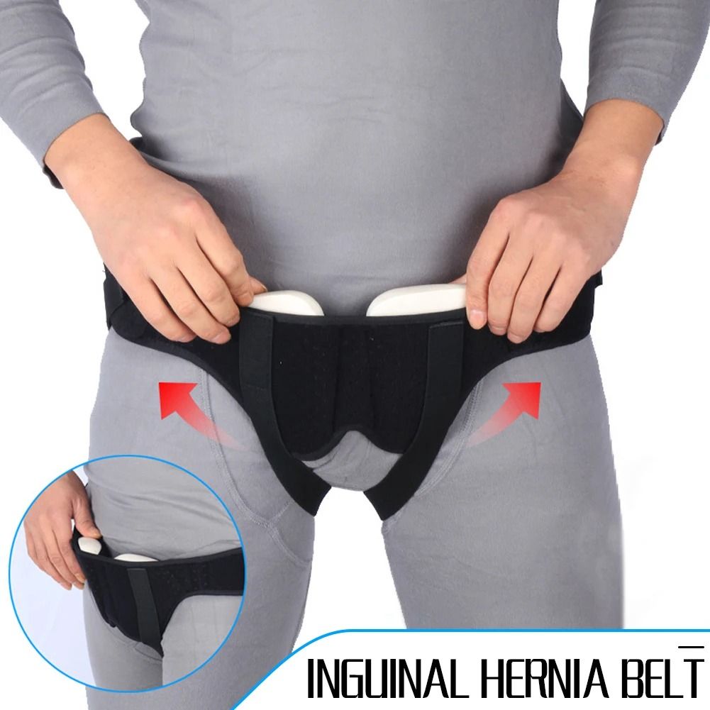 Adjustable Hernia Support Belt for Men with Dual Compression Pads