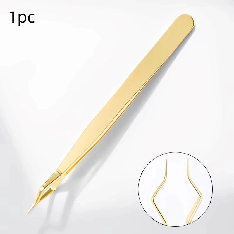 Precision Anti Static Stainless Steel Tweezers For Eyelash And Nail Art 6