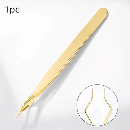 Precision Anti Static Stainless Steel Tweezers For Eyelash And Nail Art 6