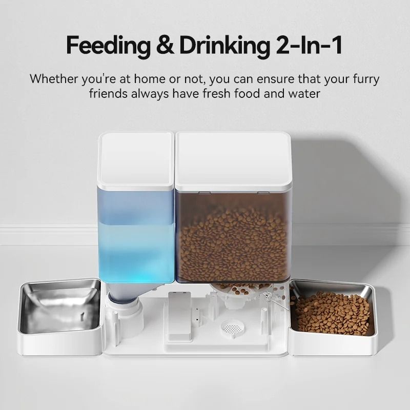 Automatic Pet Feeder And Water Fountain WiFi App Smart Food Dispenser For Cats And Dogs 1