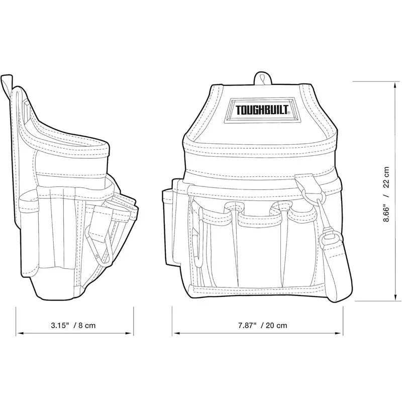 Toughbuilt TB229 Electrician Pouch Wear Resistant Portable Tool Bag With Padded Waist Belt And Shou 5