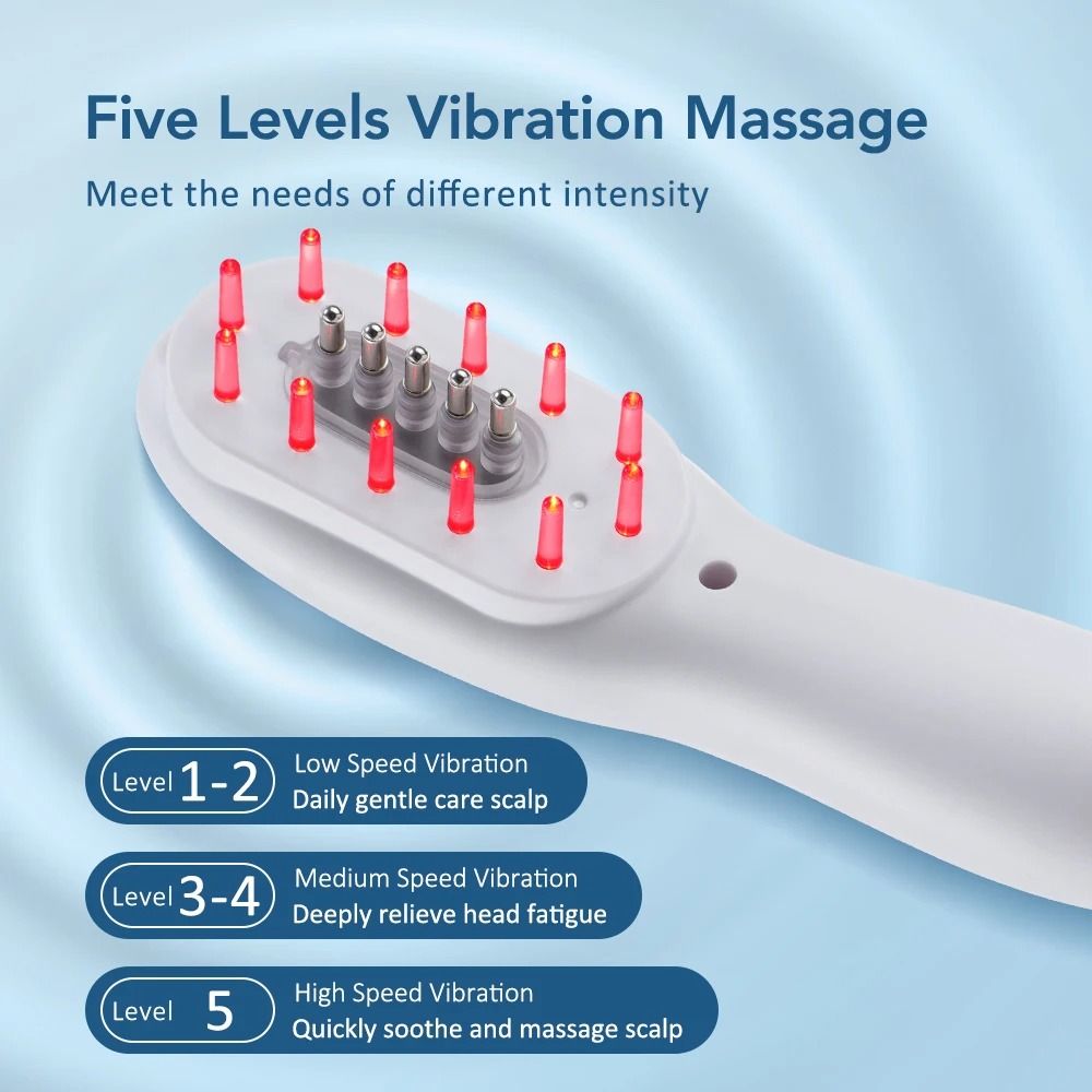 Blue And Red Light Therapy Hair Growth Massage Comb With Scalp Applicator 2