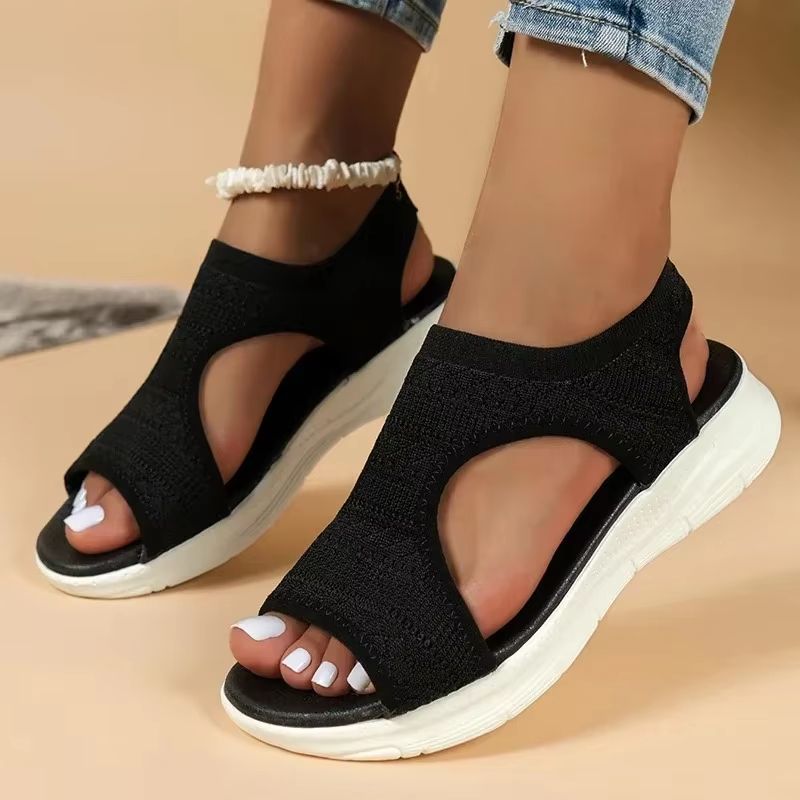 ElegantStride Womens Wedge Sandals  Breathable FlyKnit Comfort With Chic OpenToe Design 3