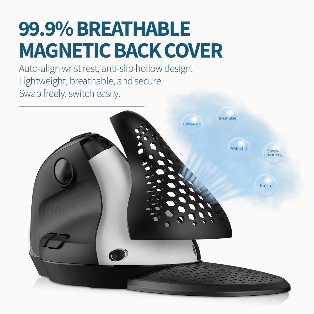 Delux M618XSD Seeker Ergonomic Vertical Mouse  Rechargeable 4000 DPI With OLED Display And Removabl