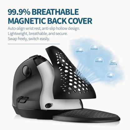 Delux M618XSD Seeker Ergonomic Vertical Mouse  Rechargeable 4000 DPI With OLED Display And Removabl