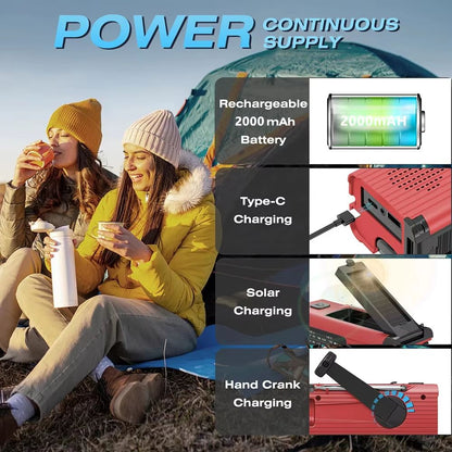 SolarCharge Emergency Radio  Hand Crank Solar And USB Rechargeable Radio With LED Flashlight For Ou 2