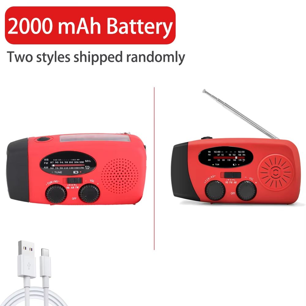 SolarCharge Emergency Radio  Hand Crank Solar And USB Rechargeable Radio With LED Flashlight For Ou 6