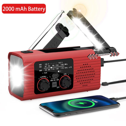 SolarCharge Emergency Radio  Hand Crank Solar And USB Rechargeable Radio With LED Flashlight For Ou 7
