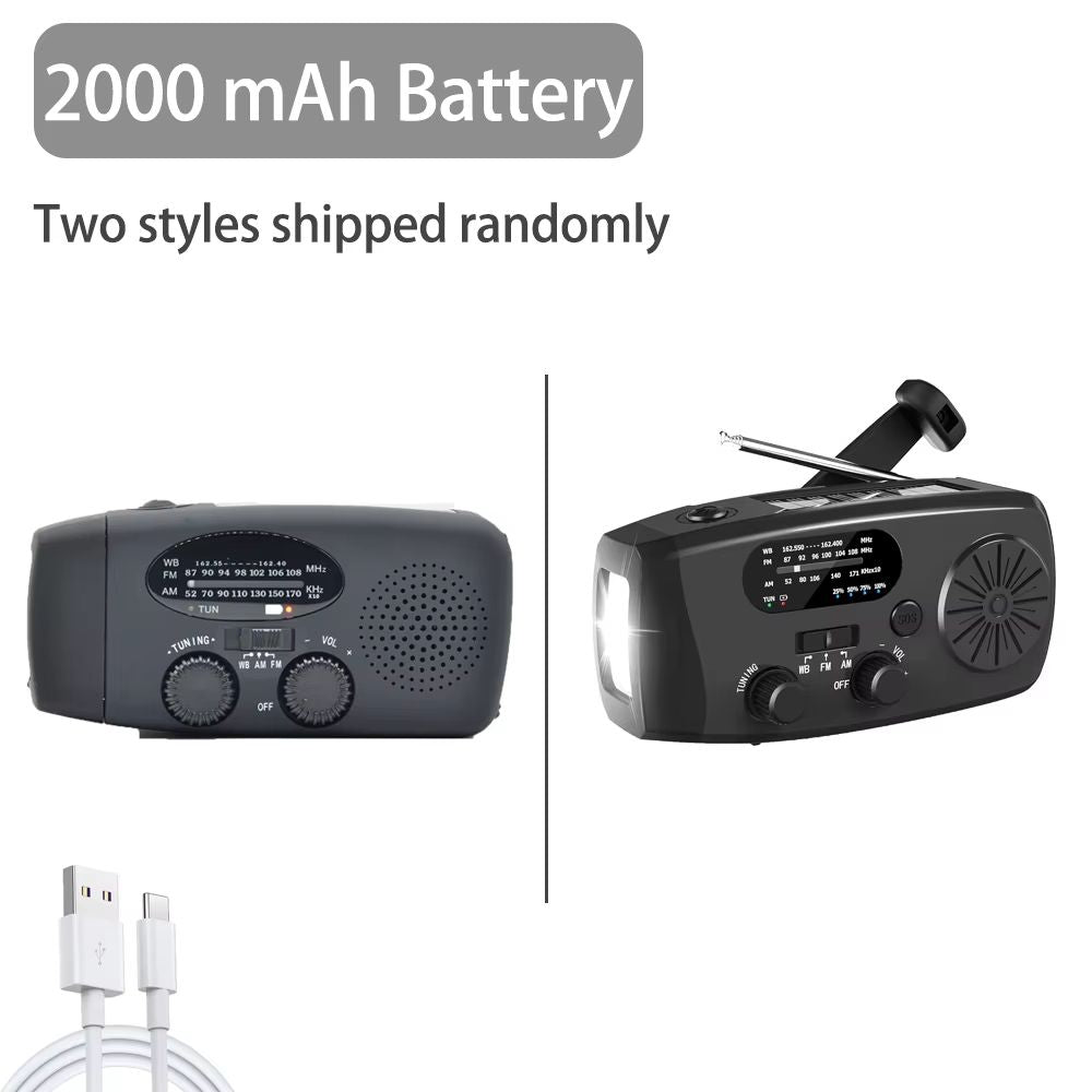 SolarCharge Emergency Radio  Hand Crank Solar And USB Rechargeable Radio With LED Flashlight For Ou 8