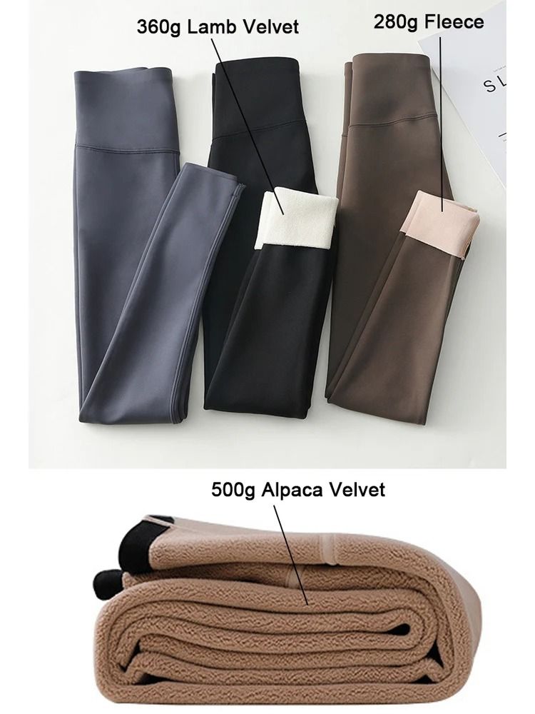 Womens High Waist Seamless Fleece Leggings For Winter Warmth And Comfort 4