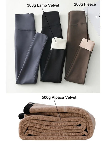 Womens High Waist Seamless Fleece Leggings For Winter Warmth And Comfort 4