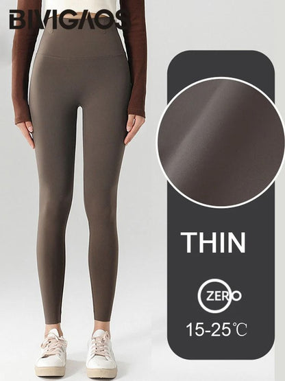 Womens High Waist Seamless Fleece Leggings For Winter Warmth And Comfort 12
