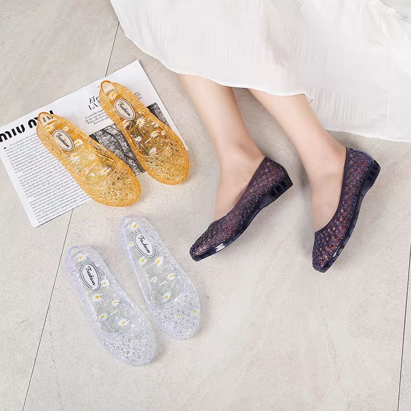CrystalWave Womens Sequin Jelly Sandals  Lightweight Flat Beach Shoes For Everyday Comfort 4