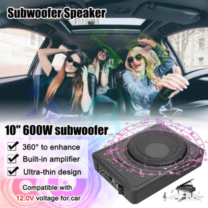 800W UnderSeat Active Subwoofer Bass Box  Slim Amplifier Subwoofer For Car Truck  Boat Audio 2
