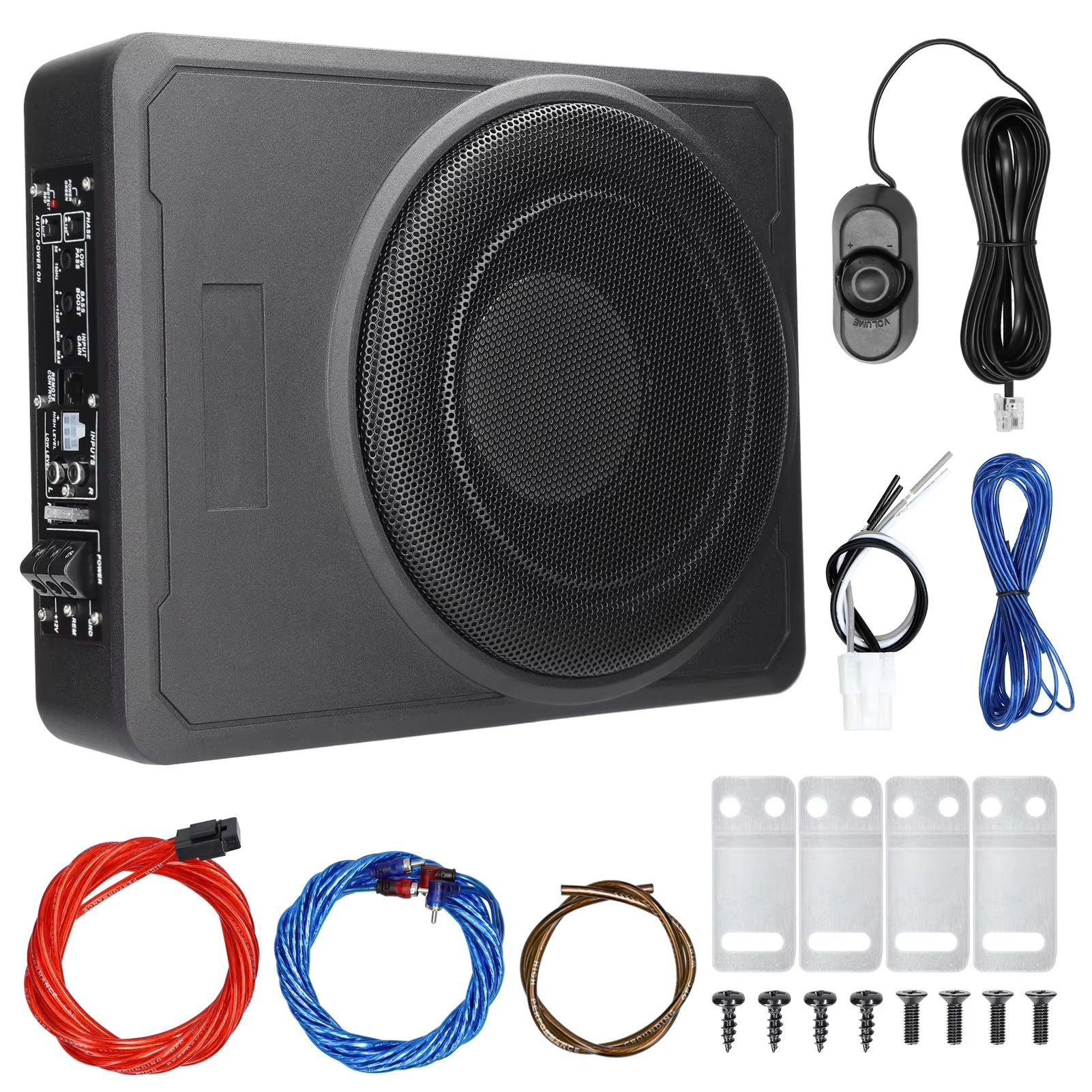 800W UnderSeat Active Subwoofer Bass Box  Slim Amplifier Subwoofer For Car Truck  Boat Audio 6