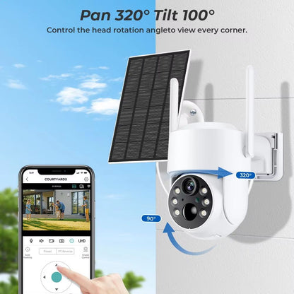 SecureView Solar 4MP WiFi PTZ Camera  Outdoor Wireless IP With BuiltIn Battery 2