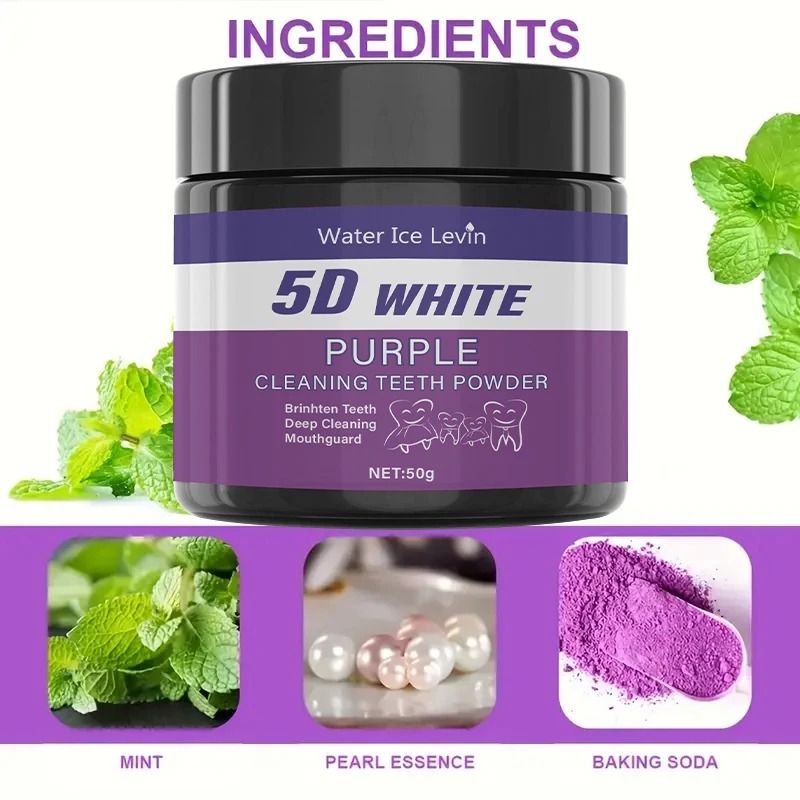 Purple Teeth Cleaning And Whitening Powder For Deep Stain Removal 1