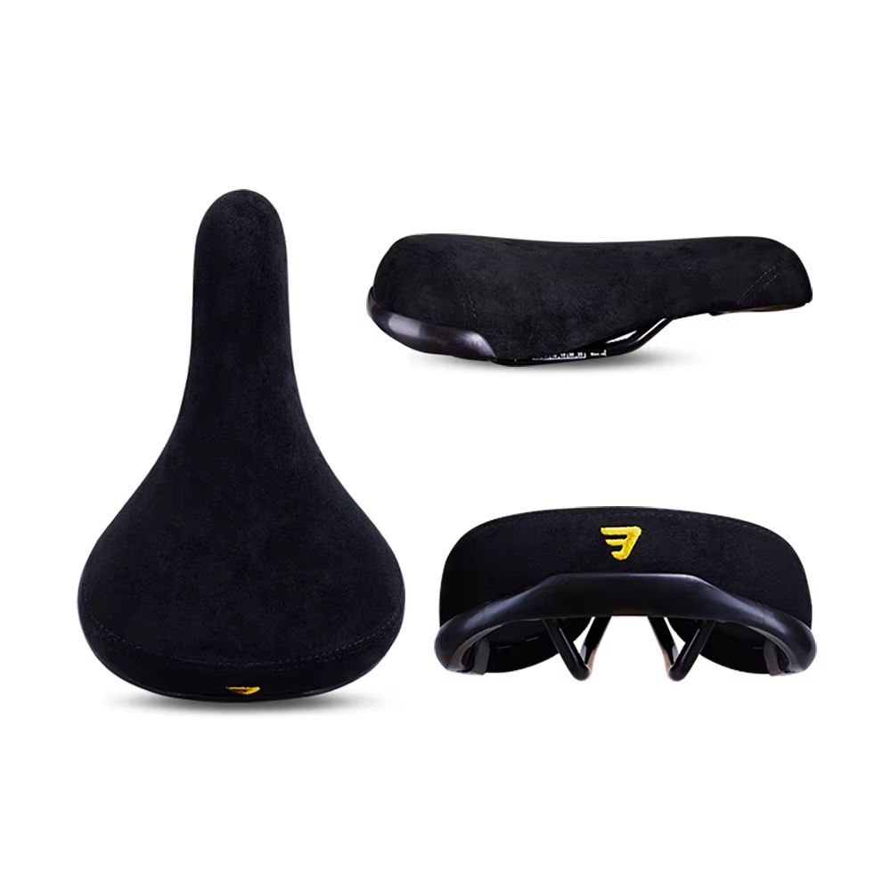Funsea Bicycle Saddle Wheelie – Flannelette-Covered 8 mm Rail Bike Seat with Embroidered Logo