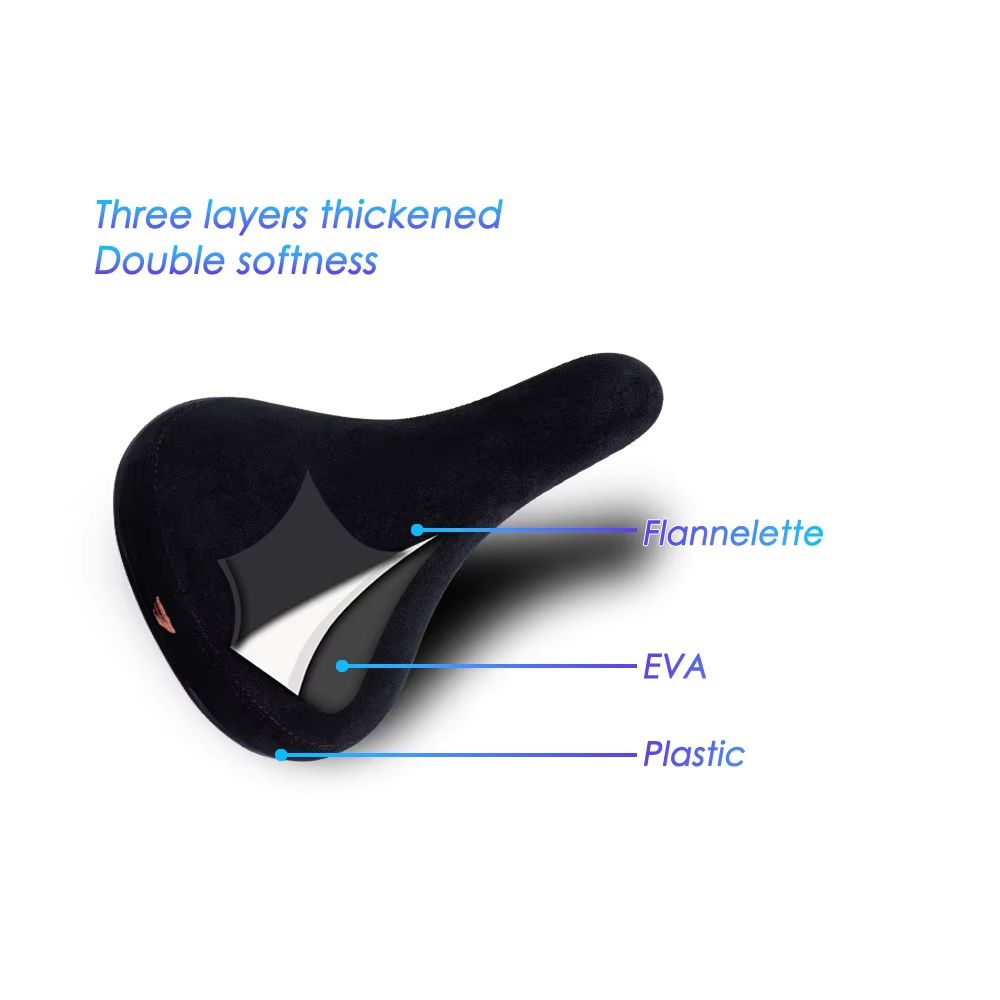Funsea Bicycle Saddle Wheelie  FlanneletteCovered 8 Mm Rail Bike Seat With Embroidered Logo 4