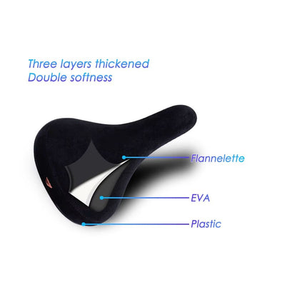 Funsea Bicycle Saddle Wheelie  FlanneletteCovered 8 Mm Rail Bike Seat With Embroidered Logo 4