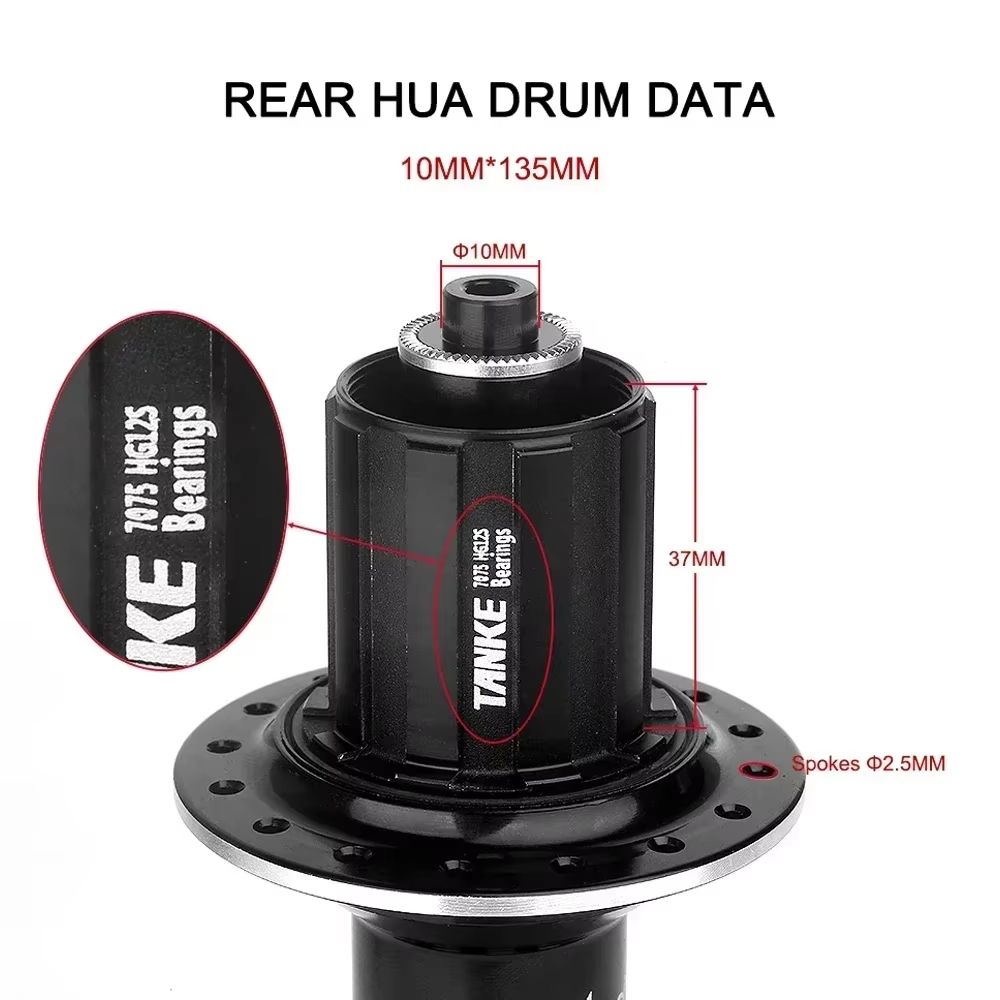 Universal TANKE 120 Click Hub  FrontRear 3236Hole Disc Brake MTB Hub For 812 Speed 4