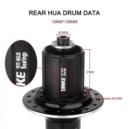 Universal TANKE 120 Click Hub  FrontRear 3236Hole Disc Brake MTB Hub For 812 Speed 4