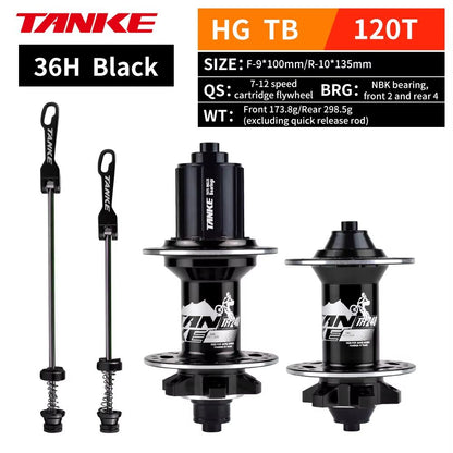 Universal TANKE 120 Click Hub  FrontRear 3236Hole Disc Brake MTB Hub For 812 Speed 17