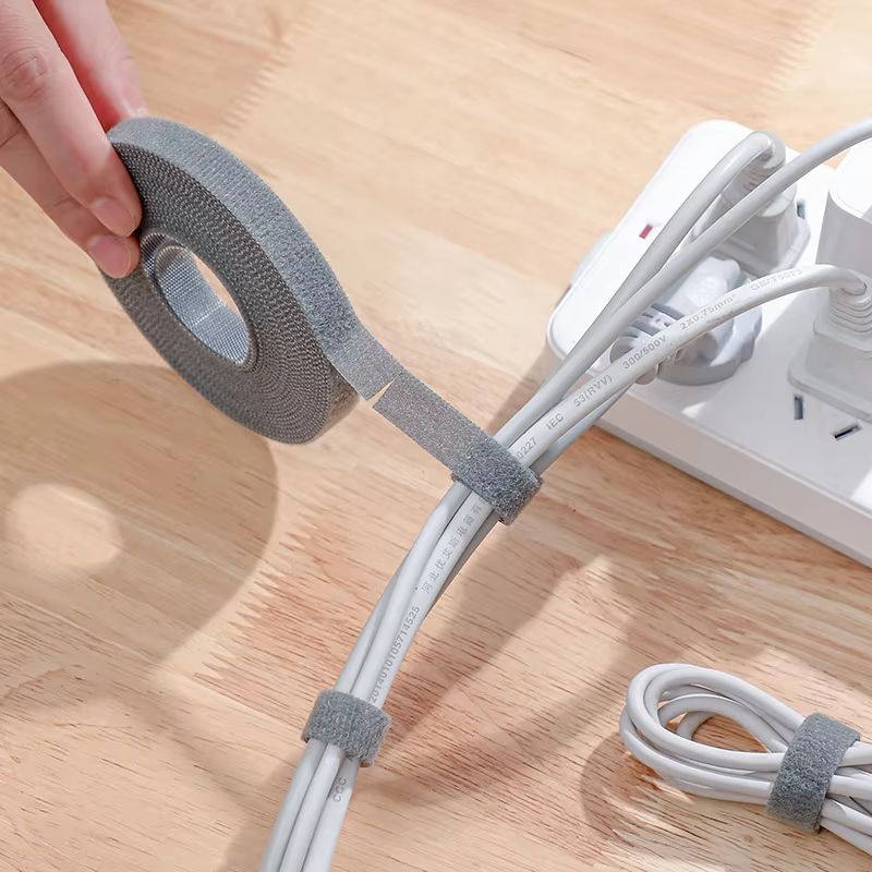 CableMaster 5M Reusable Velcro Strap – Free-Cut Nylon Cable Organizer Tape for Desk & Data Cable Management
