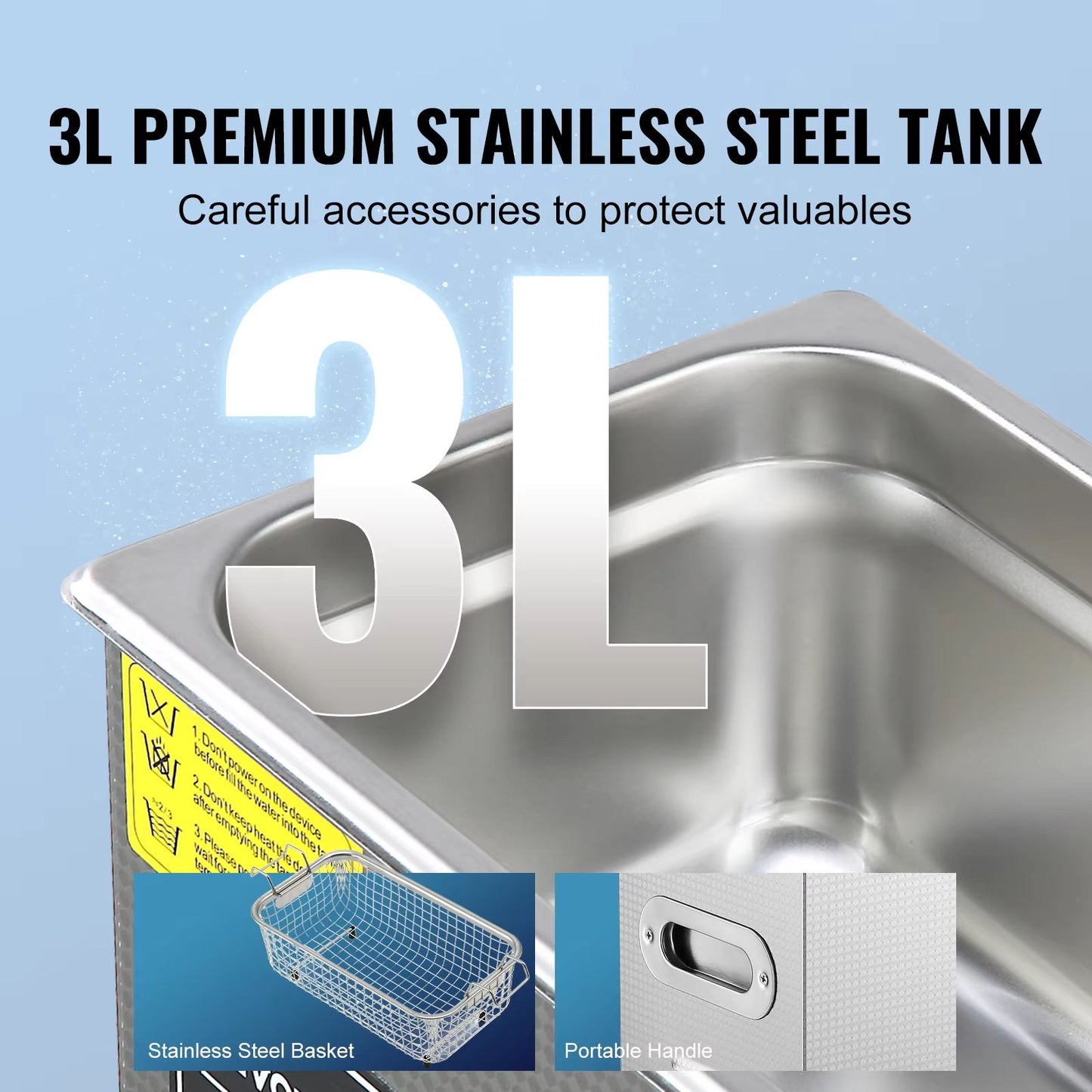ProClean StainlessSteel Ultrasonic Cleaner  Portable Home Cleaning Machine 2 L  30 L Capacity 3