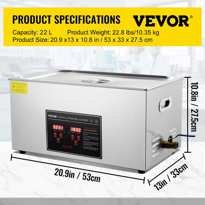 ProClean StainlessSteel Ultrasonic Cleaner  Portable Home Cleaning Machine 2 L  30 L Capacity 10