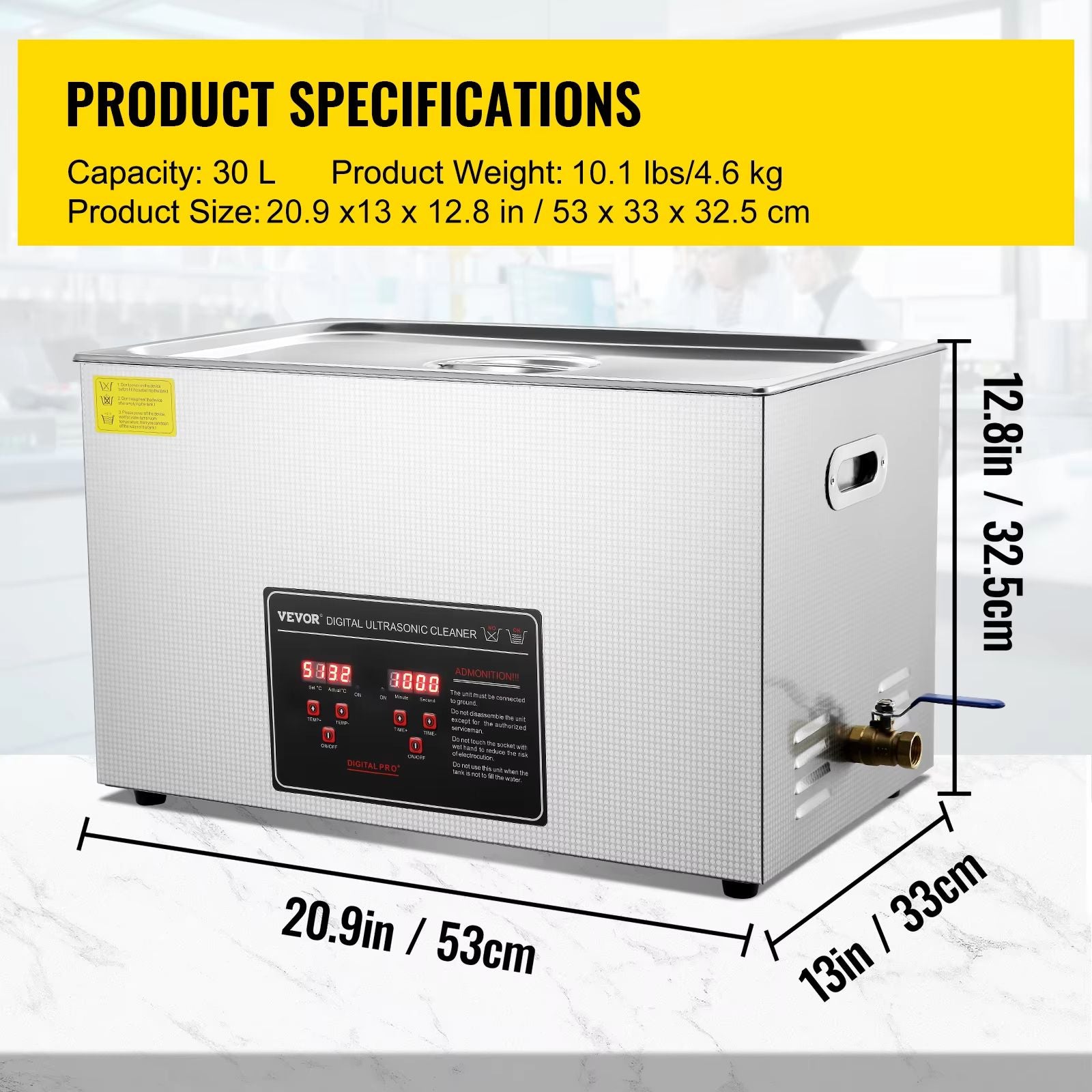 ProClean StainlessSteel Ultrasonic Cleaner  Portable Home Cleaning Machine 2 L  30 L Capacity 11