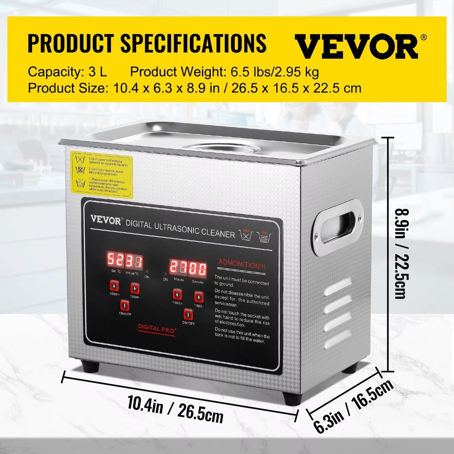 ProClean StainlessSteel Ultrasonic Cleaner  Portable Home Cleaning Machine 2 L  30 L Capacity 6