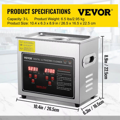 ProClean StainlessSteel Ultrasonic Cleaner  Portable Home Cleaning Machine 2 L  30 L Capacity 6