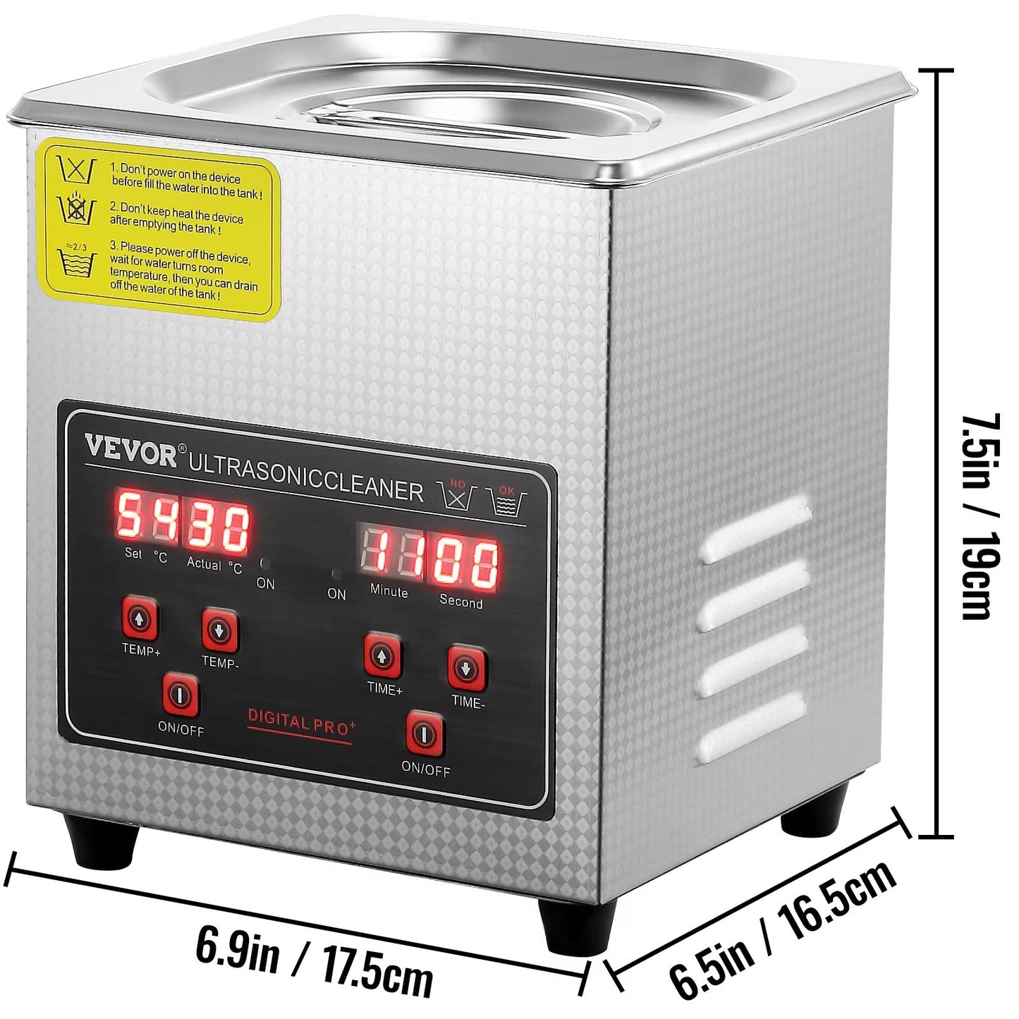 ProClean StainlessSteel Ultrasonic Cleaner  Portable Home Cleaning Machine 2 L  30 L Capacity 7