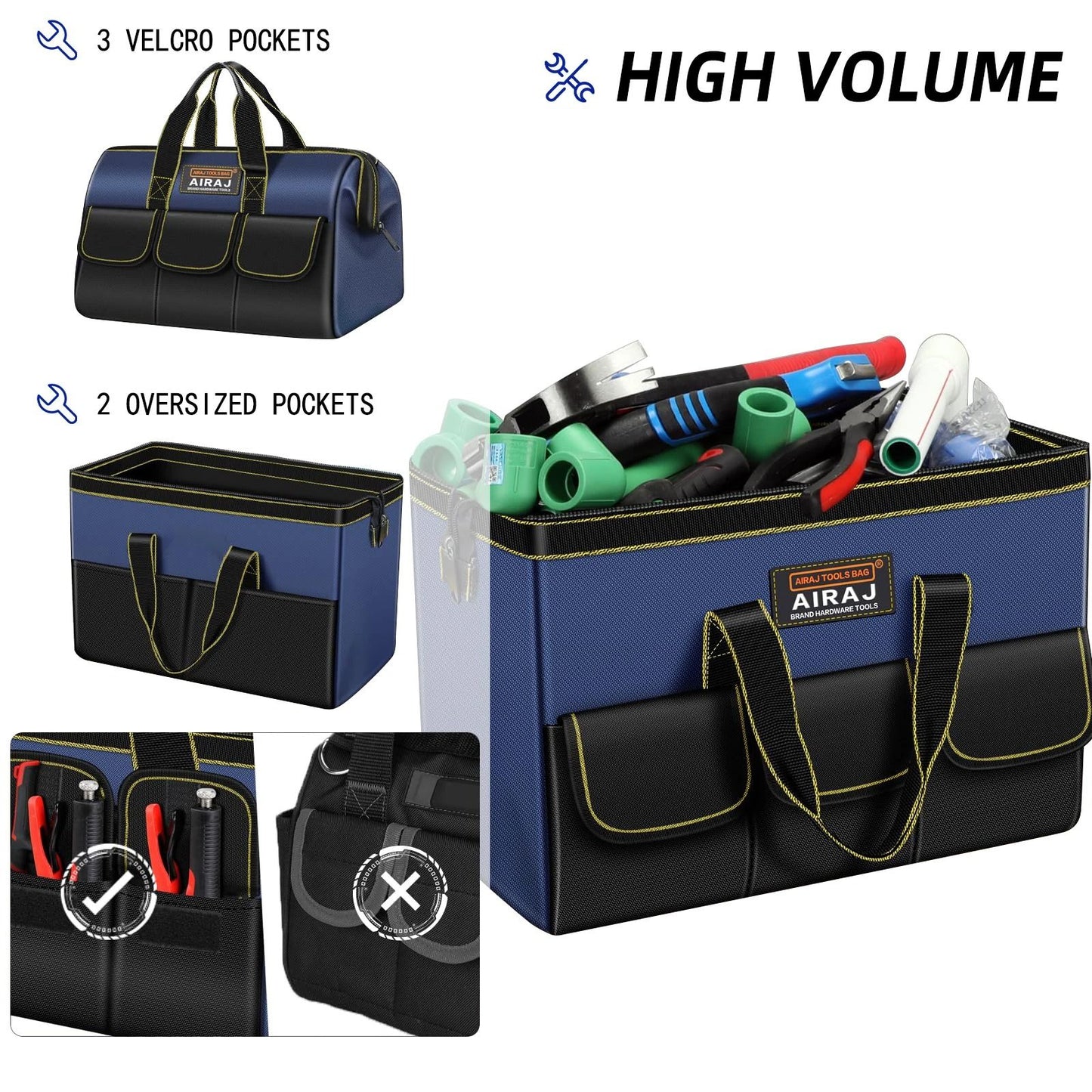 Heavy Duty Multifunctional Tool Bag Waterproof Oxford Electrician Organizer 2