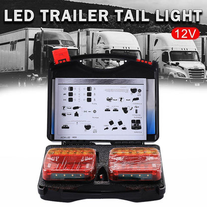 LED Trailer Rear Tail Turn Signal Lamp Rechargeable Wireless Brake Lights Reflective Lens Truck Tai