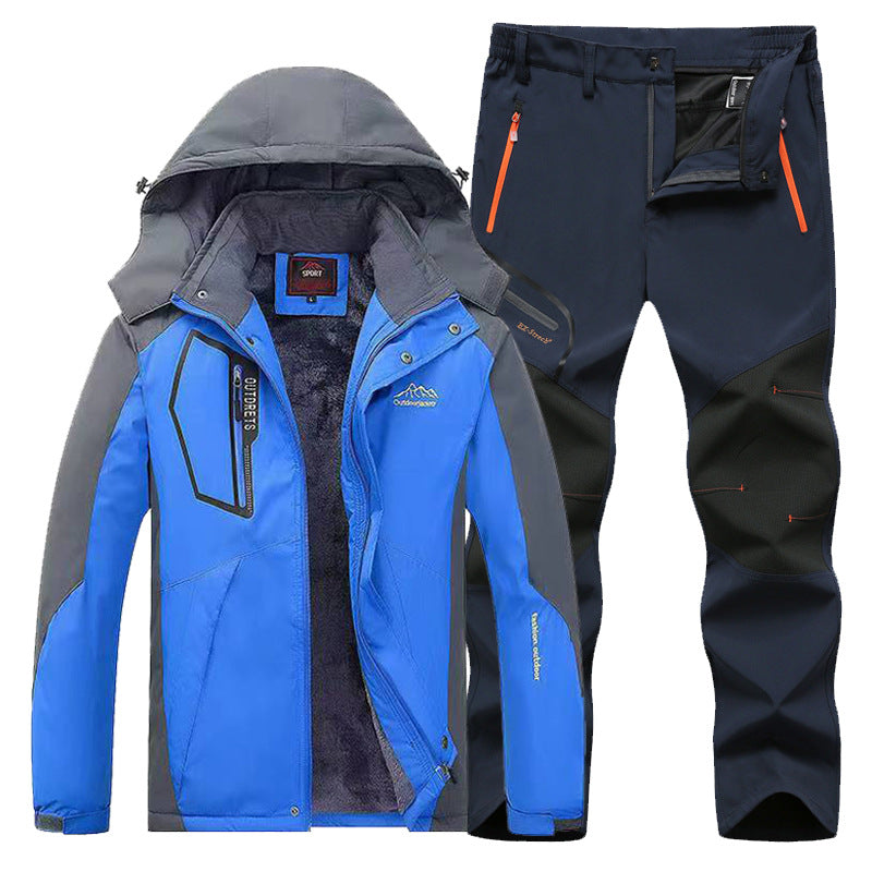 Men's Ski Suit, Windproof Waterproof Winter Ski Wear, Handsome Outdoor Sports Suit for Warmth