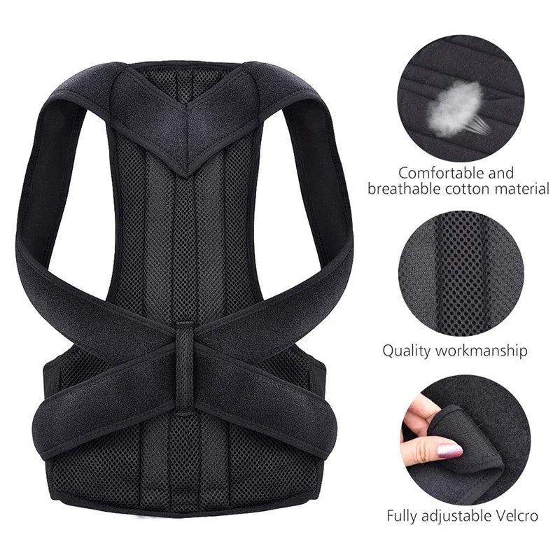 Adjustable Back Posture Corrector Shoulder And Waist Support Straps Breathable Brace For Better Ali 1
