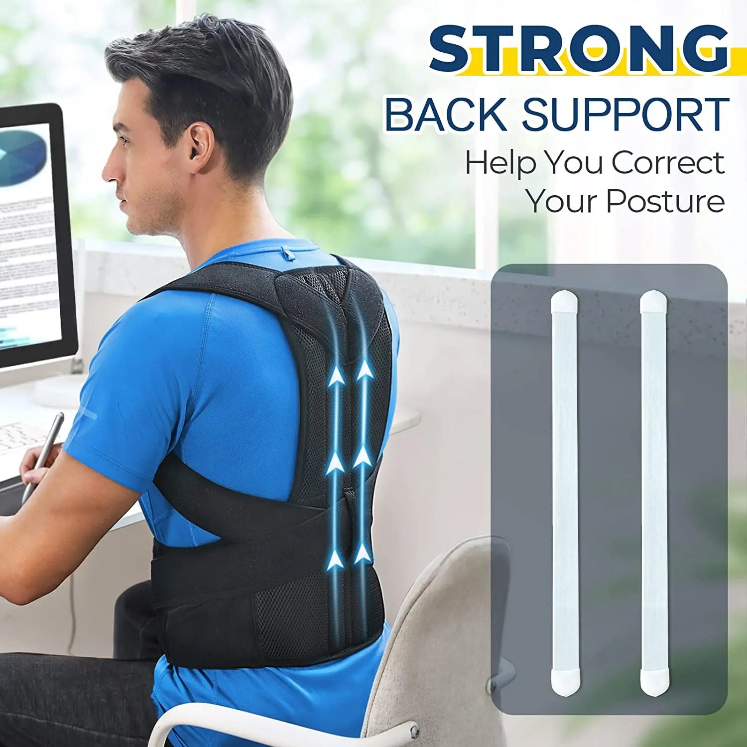 Adjustable Back Posture Corrector Shoulder And Waist Support Straps Breathable Brace For Better Ali 3