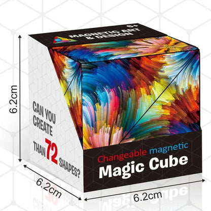 Shasibo Magnetic Cubes Magic Infinite Cosmic Cube Changeable Magnet Fidget Cubes AntiStress Flip Cu 6
