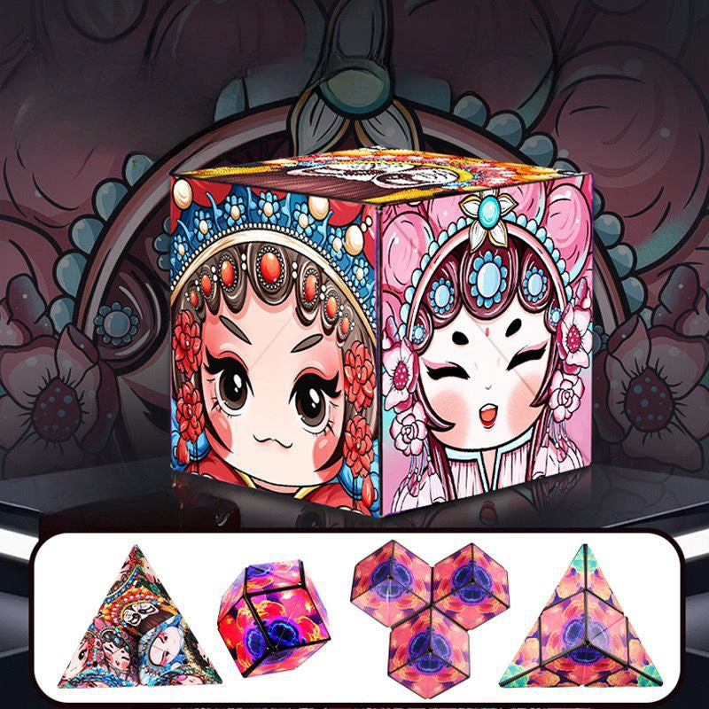 Shasibo Magnetic Cubes Magic Infinite Cosmic Cube Changeable Magnet Fidget Cubes AntiStress Flip Cu 10