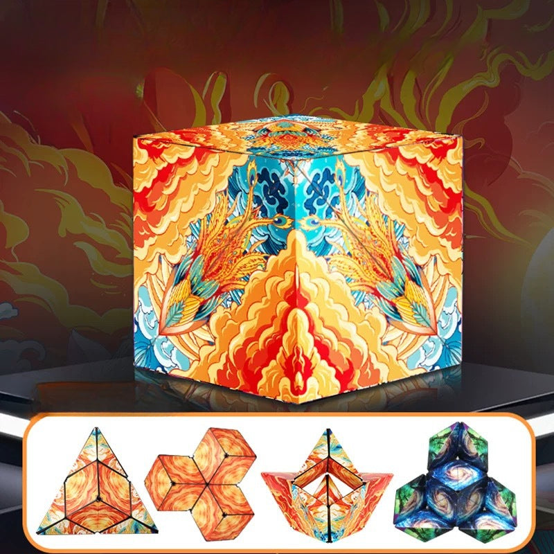 Shasibo Magnetic Cubes Magic Infinite Cosmic Cube Changeable Magnet Fidget Cubes AntiStress Flip Cu 14