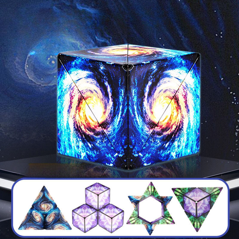 Shasibo Magnetic Cubes Magic Infinite Cosmic Cube Changeable Magnet Fidget Cubes AntiStress Flip Cu 16