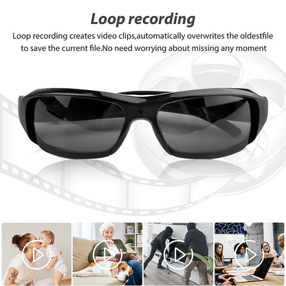 Mini Glasses Camera, Portable Wearable Sunglasses Recorder, Outdoor Sports Security Camcorder