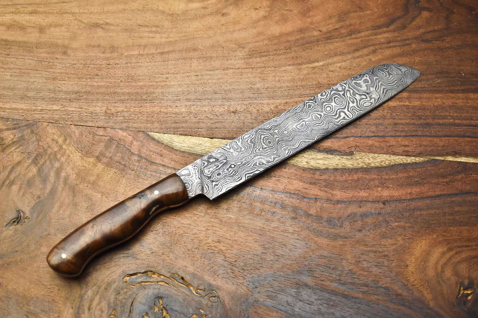 Custom Forged Damascus Kitchen Knife  Handmade Full Tang Chef Knife Gift For Him 3