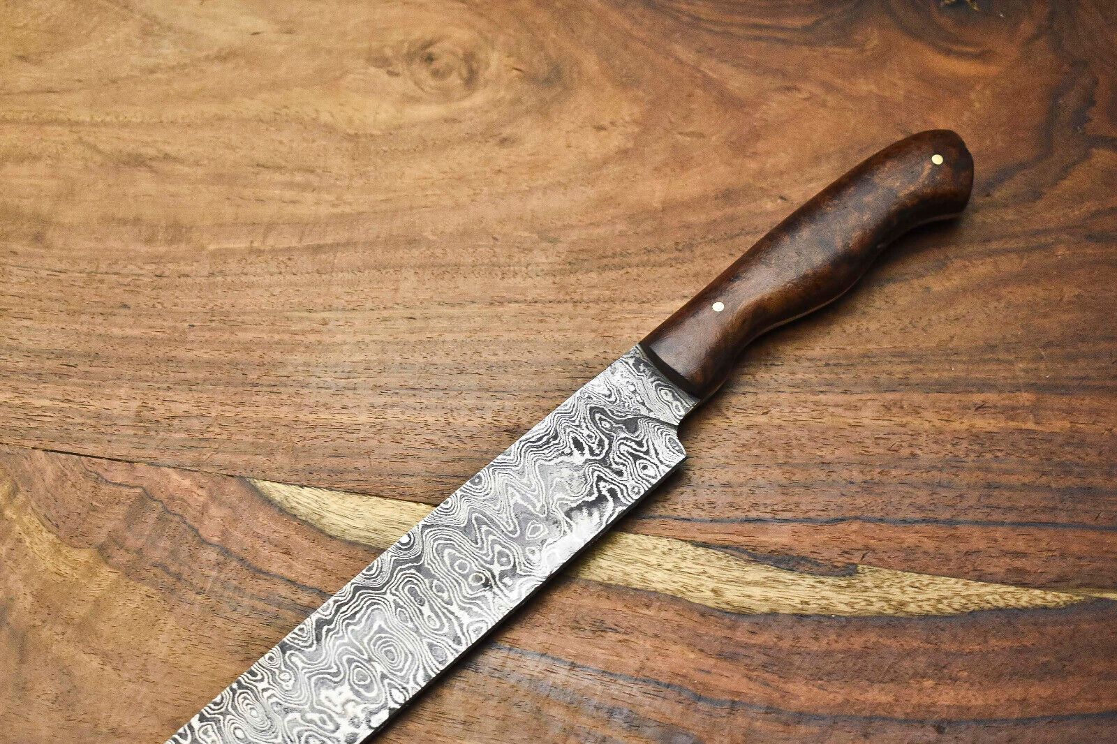 Custom Forged Damascus Kitchen Knife  Handmade Full Tang Chef Knife Gift For Him 1