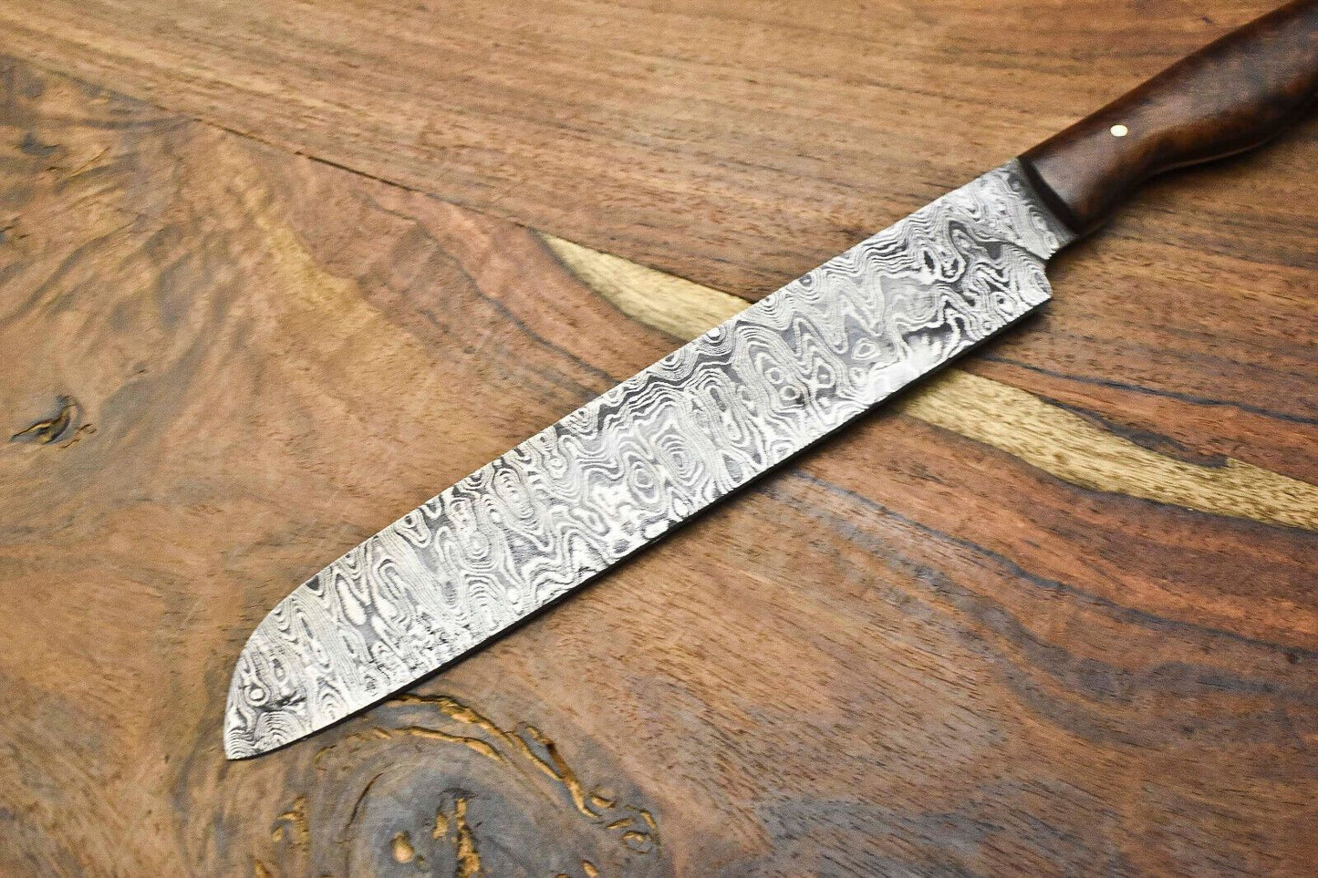 Custom Forged Damascus Kitchen Knife  Handmade Full Tang Chef Knife Gift For Him 2