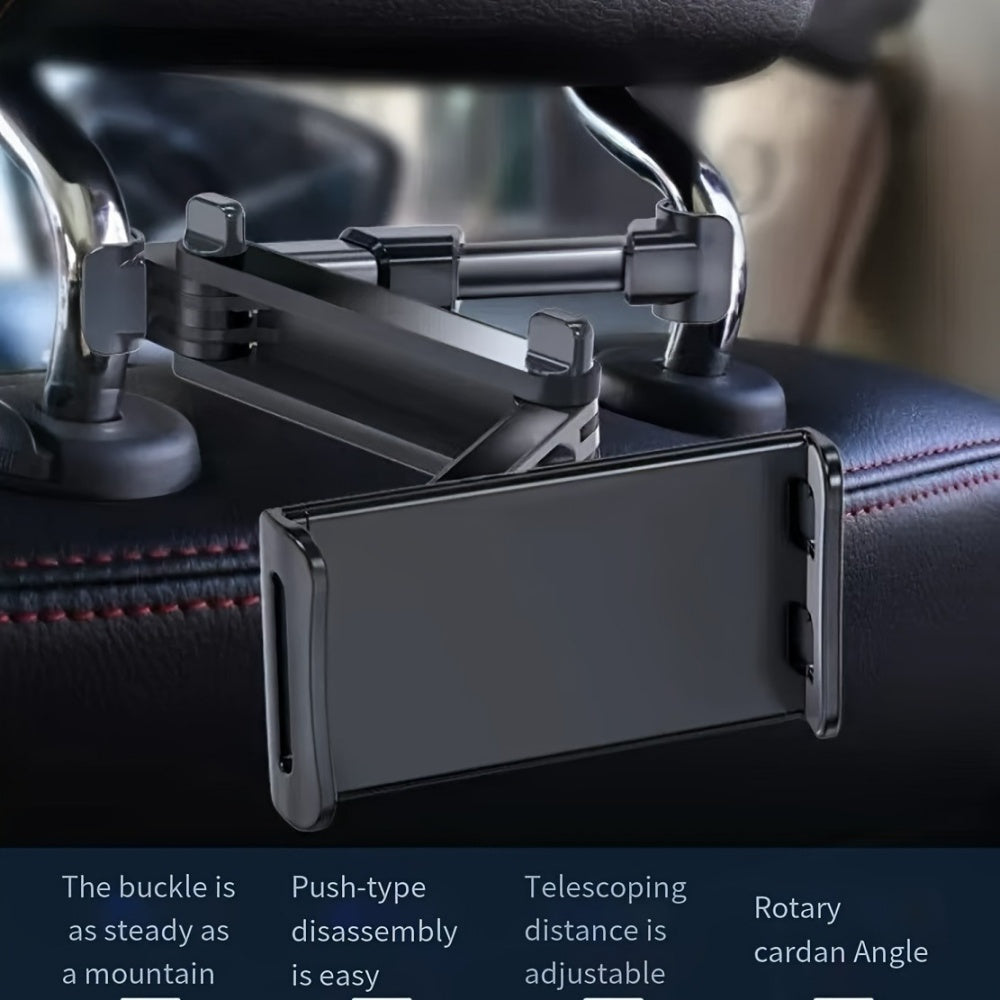 Rotating Seat Headrest Bracket Telescopic Car Rear Pillow Phone Tablet Holder For Kids Travel 2