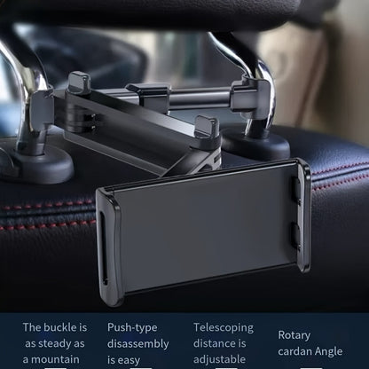 Rotating Seat Headrest Bracket Telescopic Car Rear Pillow Phone Tablet Holder For Kids Travel 2