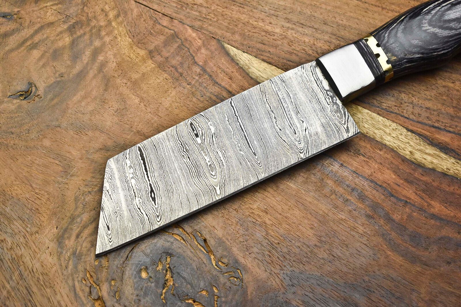 Traditional Damascus Steel Chef Knife  Hand Polished Full Tang Blade For Precision Cutting 2
